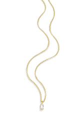REIGN Sterling Silver Gold Plated Oval Diamondlite Cubic Zirconia Pendant