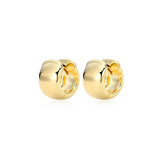 REIGN Sterling Silver Gold Plated Chunky Huggies Earrings - 12mm