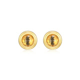 REIGN Sterling Silver 18K Gold Plated Genuine Citrine Celebration Gems North Star Studs