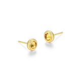 REIGN Sterling Silver 18K Gold Plated Genuine Citrine Celebration Gems North Star Studs