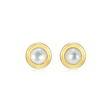 REIGN Sterling Silver 18K Gold Plated Mother of Pearl Celebration Gems North Star Studs