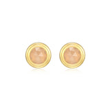 REIGN Sterling Silver 18K Gold Plated Dyed Pink Quartzite Celebration Gems North Star Studs