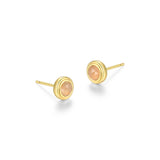 REIGN Sterling Silver 18K Gold Plated Dyed Pink Quartzite Celebration Gems North Star Studs