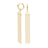 STEELX Stainless Steel Gold Ion Plated Multi Chain Dangly Huggies