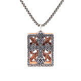 KEITH JACK Sterling Silver & Bronze Oxidized Cross Eclipse Pendant