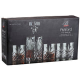 BRILLIANT CRYSTAL Ashford Whiskey Decanter & Glasses - 5 Piece Set