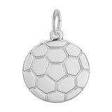 REMBRANDT Sterling Silver Flat Soccer Ball Charm