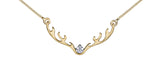 I AM CANADIAN 10K Yellow Gold Canadian Diamond Antler Necklace