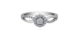 I AM CANADIAN 10K White Gold Canadian Diamond Halo Twist Ring