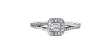 I AM CANADIAN 10K White Gold Princess Cut Canadian Diamond Halo Ring