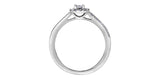I AM CANADIAN 10K White Gold Princess Cut Canadian Diamond Halo Ring