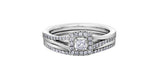 I AM CANADIAN 10K White Gold Princess Cut Canadian Diamond Halo Ring