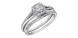 I AM CANADIAN 10K White Gold Princess Cut Canadian Diamond Halo Ring