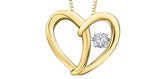 I AM CANADIAN 10K Yellow Gold, White Gold Canadian Diamond 'Northern Dancer' Heart Pendant