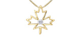 I AM CANADIAN 10K Yellow Gold Canadian Diamond Maple Leaf Pendant