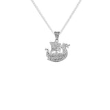 KEITH JACK Sterling Silver & 18K Vermeil Heartline Reversible Viking Longship Pendant