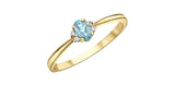 10K Yellow Gold Aquamarine & Diamond March Birthstone Ring