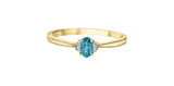10K Yellow Gold Blue Topaz & Diamond December Birthstone Ring