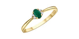 10K Yellow Gold Emerald & Diamond May Birthstone Ring