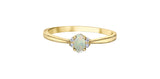 10K Yellow Gold Opal & Diamond October Birthstone Ring