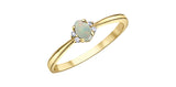10K Yellow Gold Opal & Diamond October Birthstone Ring
