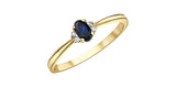10K Yellow Gold Sapphire & Diamond September Birthstone Ring