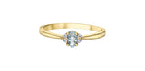 10K Yellow Gold White Topaz & Diamond April Birthstone Ring