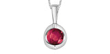 FOREVER JEWELLERY 10K White Gold Ruby Tension Set Pendant