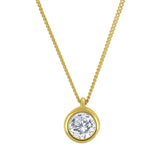 LUJO 10K Yellow Gold Lab Grown Diamond Bezel Set Pendant