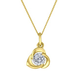 LUJO 10K Yellow Gold Lab Grown Diamond Love Knot Pendant