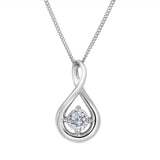LUJO 10K White Gold Lab Grown Diamond Infinity Pendant