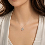 LUJO 10K White Gold Lab Grown Diamond Spiral Heart Pendant