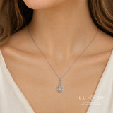 LUJO 10K White Gold Lab Grown Diamond Dancing Pendant