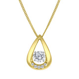 LUJO 10K Yellow Gold Lab Grown Diamond Dancing Teardrop Pendant