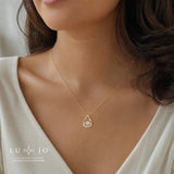 LUJO 10K Yellow Gold Lab Grown Diamond Dancing Teardrop Pendant