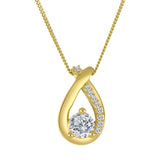 LUJO 10K Yellow Gold Lab Grown Diamond Crossover Pendant
