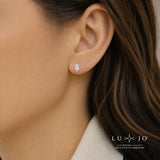 LUJO 10K Yellow Gold Lab Grown Diamond Prong Set Studs