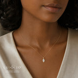 LUJO 10K Yellow Gold Marquise Lab Grown Diamond Solitaire Pendant
