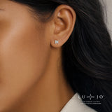 LUJO 10K White Gold Princess Cut Lab Grown Diamond Prong Set Studs