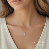 LUJO 10K White Gold Princess Cut Lab Grown Diamond Solitaire Pendant