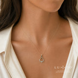 LUJO 10K Yellow Gold Lab Grown Diamond Drop Style Pendant
