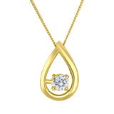 LUJO 10K Yellow Gold Lab Grown Diamond Open Teardrop Shape Pendant