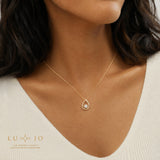 LUJO 10K Yellow Gold Lab Grown Diamond Open Teardrop Shape Pendant