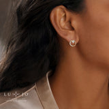 LUJO 10K Yellow Gold Lab Grown Diamond Geometric Stud Earrings
