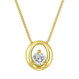 LUJO 10K Yellow Gold Lab Grown Diamond Open Circle Necklace