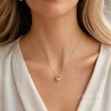 LUJO 10K Yellow Gold Lab Grown Diamond Open Circle Necklace