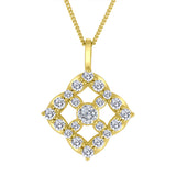 LUJO 10K Yellow Gold Lab Grown Diamond Open Grid Pendant
