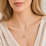 LUJO 10K Yellow Gold Lab Grown Diamond Flower Pendant