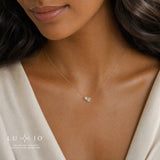 LUJO 10K Yellow Gold Lab Grown Diamond Toi & Moi Necklace