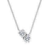 LUJO 10K White Gold Lab Grown Diamond Toi & Moi Necklace
